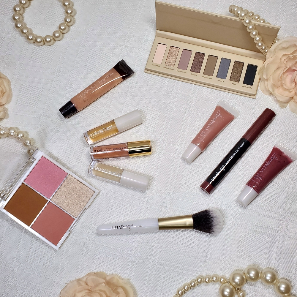 Ulta Beauty Makeup BUNDLE Eyeshadow Lip Gloss Brush Blush Set Collection Makeup